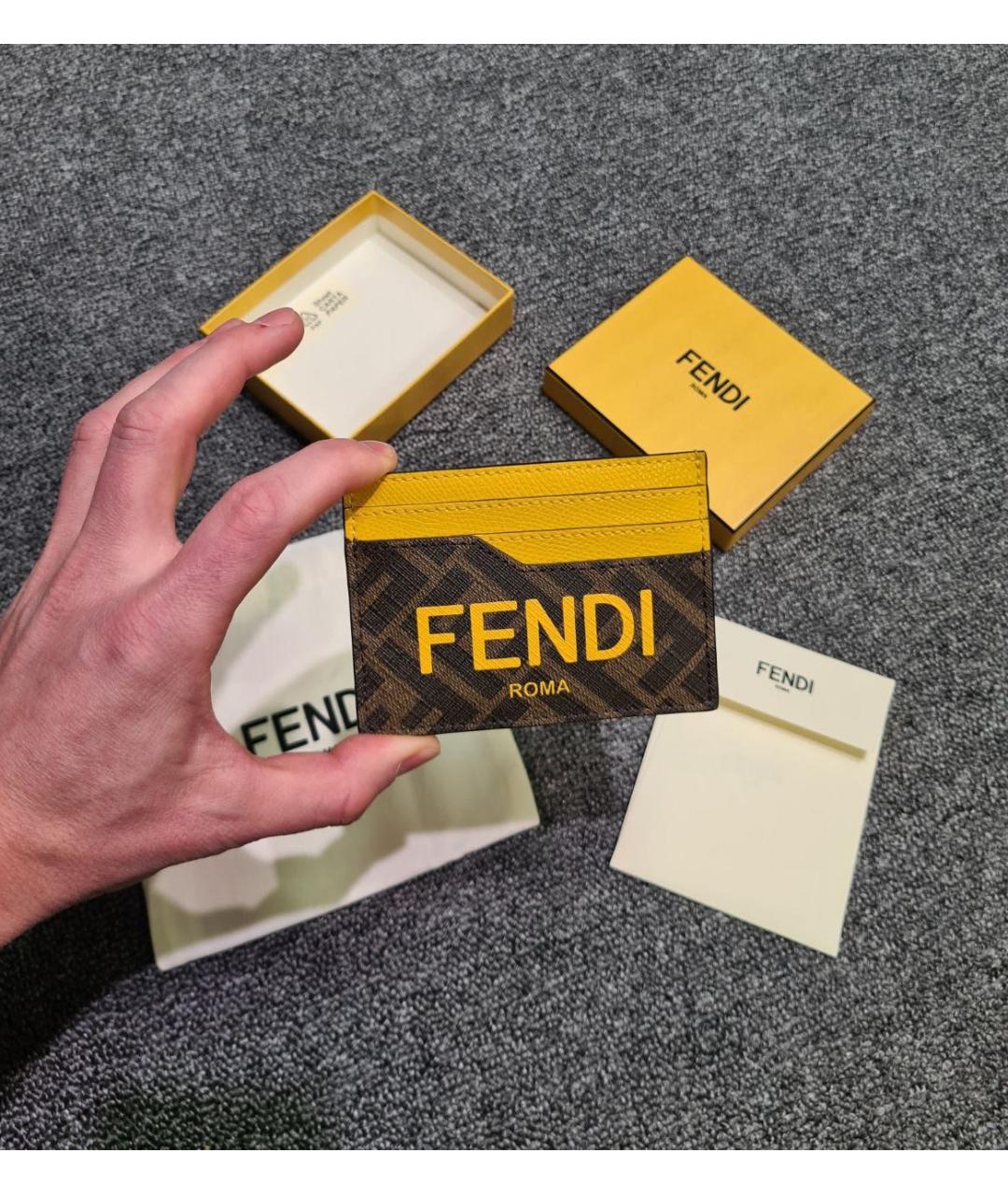 FENDI Коричневый кардхолдер, фото 5