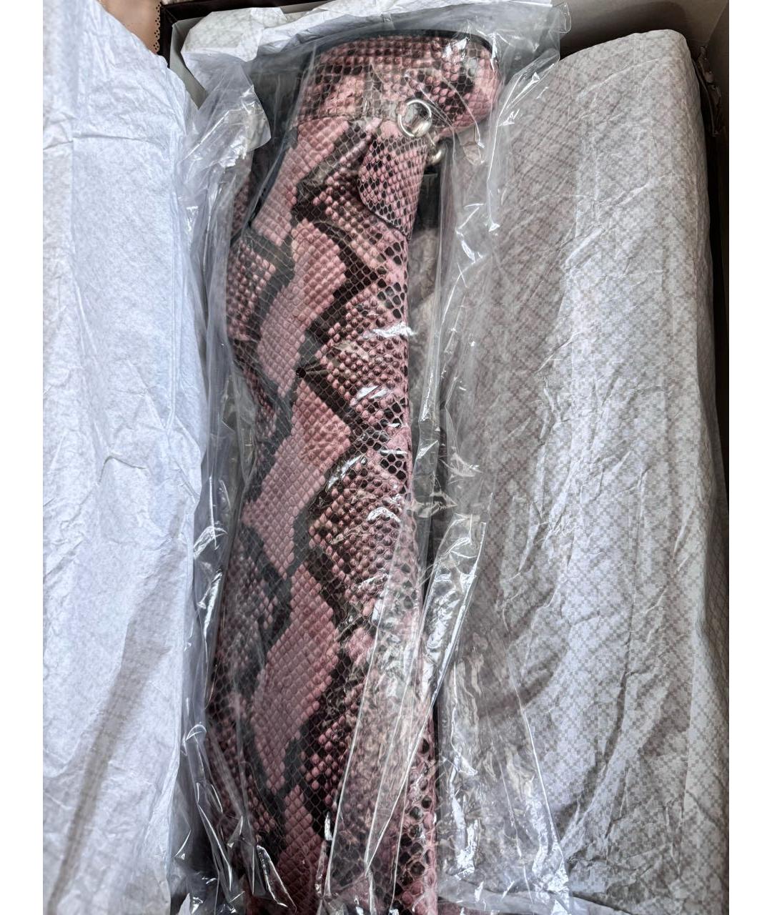GUCCI Розовые сапоги из экзотической кожи, фото 7