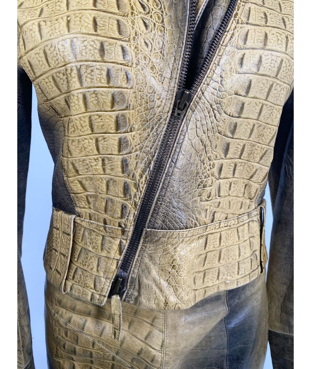 ROBERTO CAVALLI Мульти кожаный костюм с юбками, фото 4