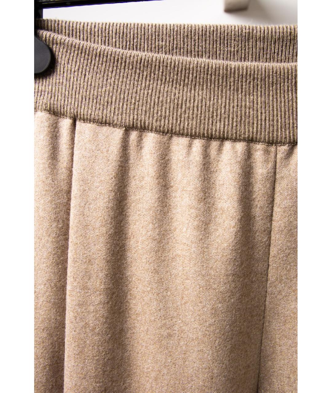 FENDI Бежевые шерстяные брюки узкие, фото 3