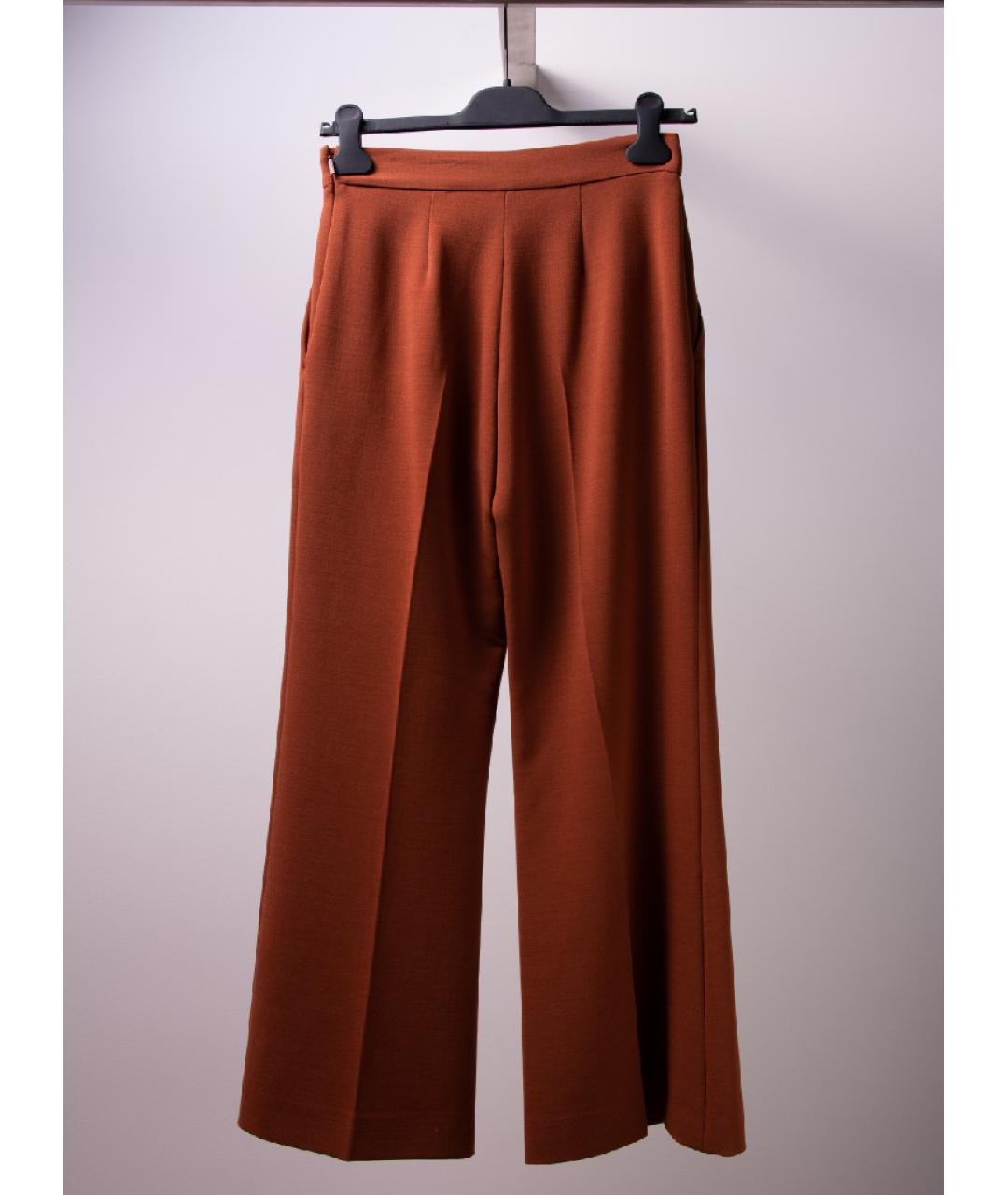 FENDI Коричневые шерстяные брюки широкие, фото 2