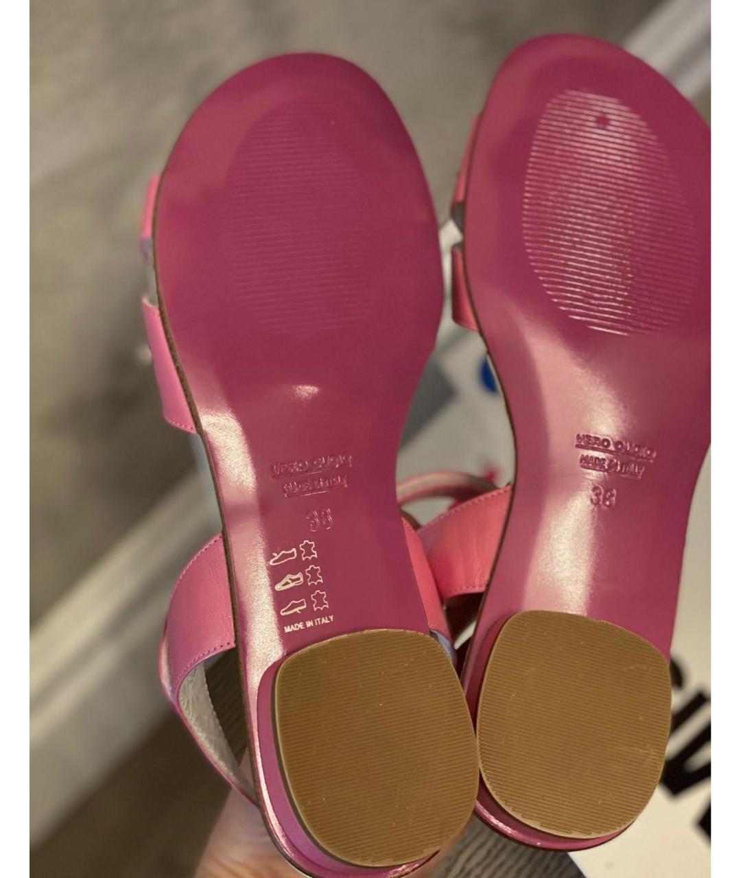 MISSOURI KIDS Розовые кожаные сандалии и шлепанцы, фото 5