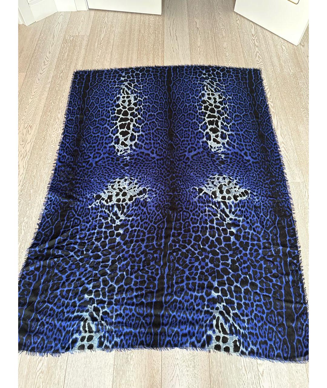 SAINT LAURENT Синий кашемировый шарф, фото 5