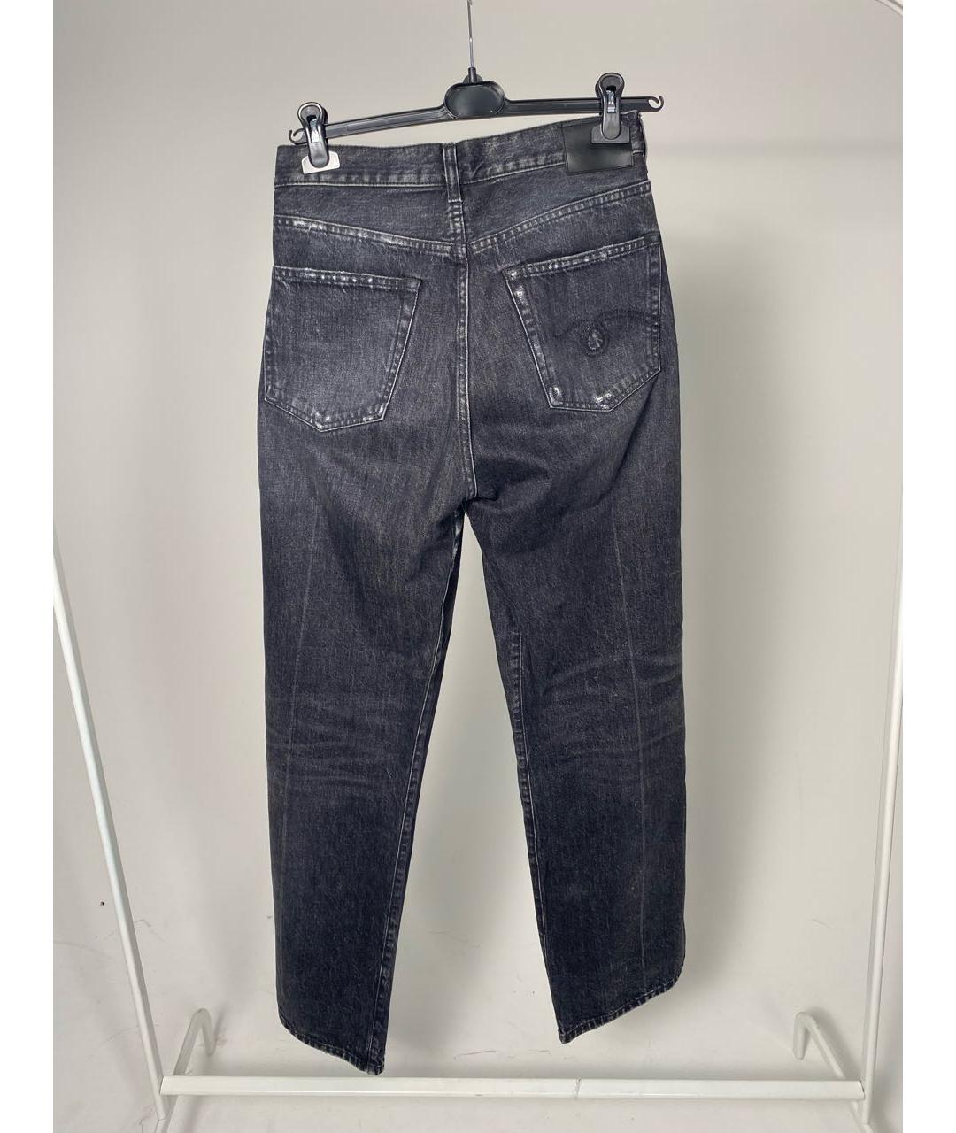 R13 Антрацитовые хлопковые прямые джинсы, фото 2