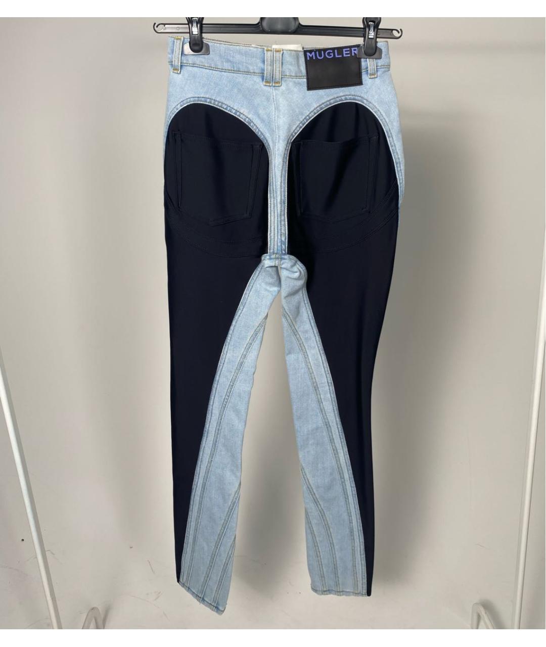 MUGLER Голубые хлопковые джинсы скинни, фото 2