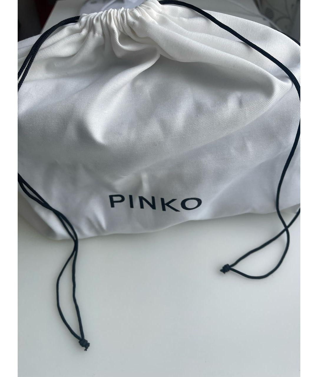 PINKO Серая кожаная сумка через плечо, фото 8