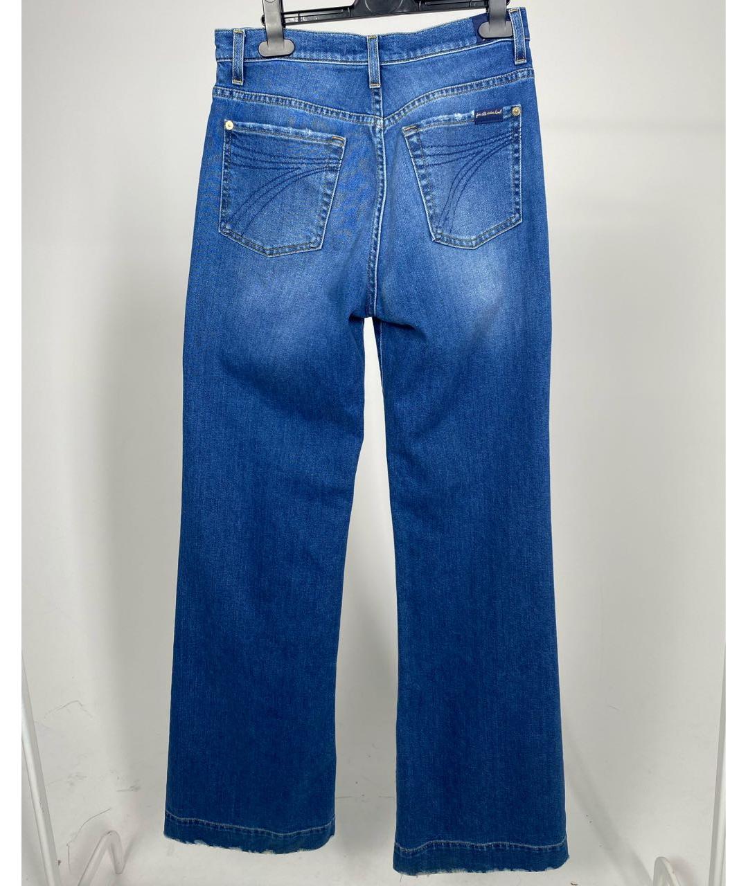 7 FOR ALL MANKIND Синие хлопковые джинсы клеш, фото 2