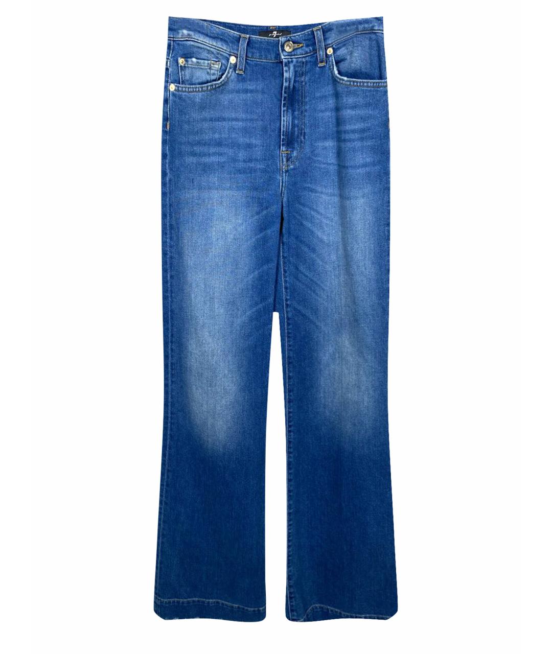 7 FOR ALL MANKIND Синие хлопковые джинсы клеш, фото 1