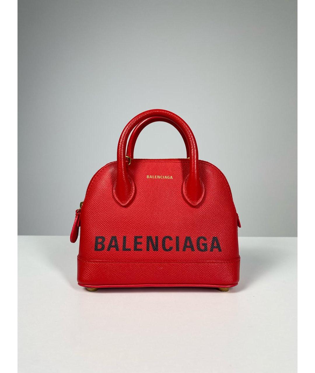 BALENCIAGA Красная кожаная сумка с короткими ручками, фото 2