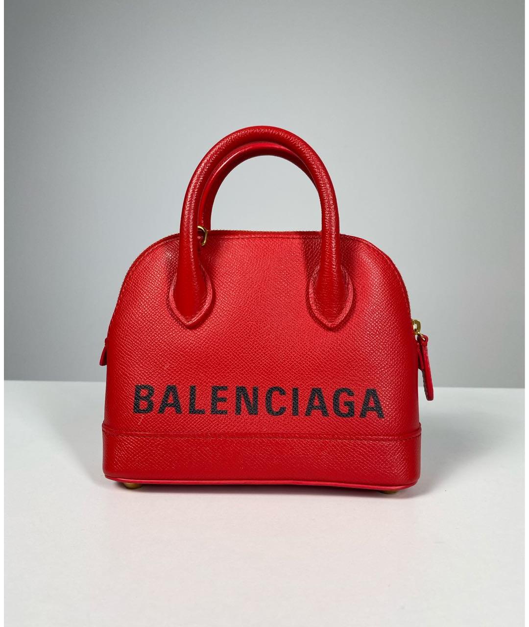 BALENCIAGA Красная кожаная сумка с короткими ручками, фото 4