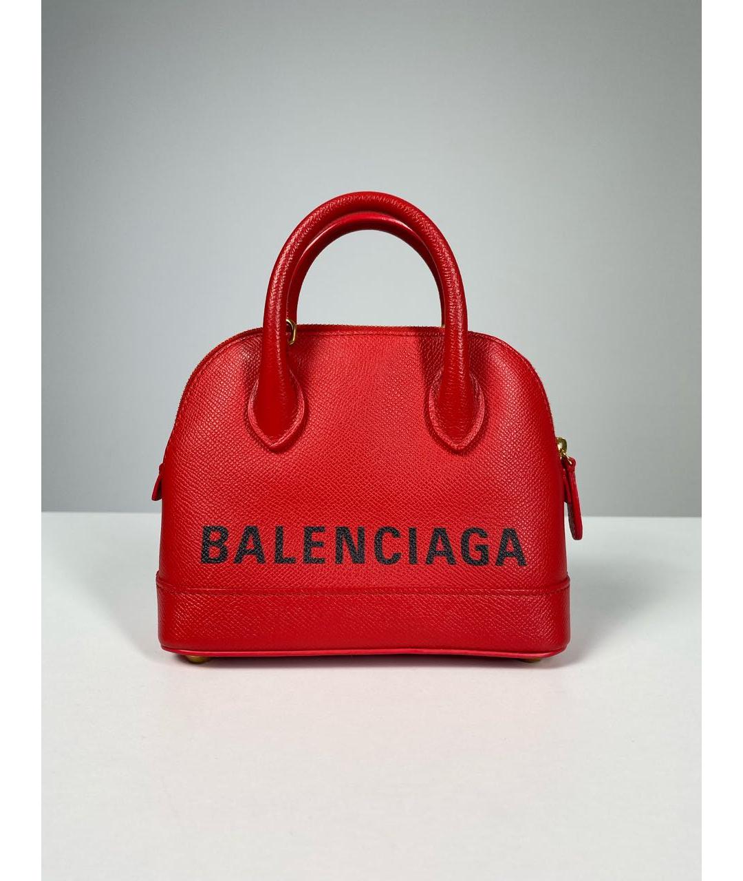 BALENCIAGA Красная кожаная сумка с короткими ручками, фото 7