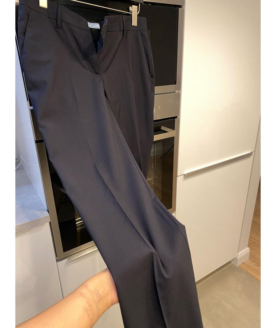 PRADA Темно-синие вискозные брюки узкие, фото 3