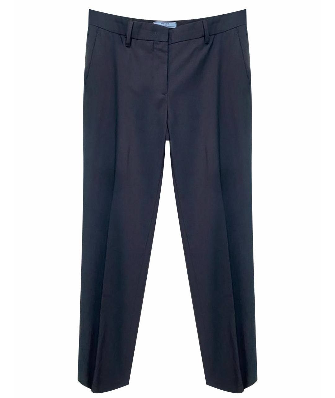 PRADA Темно-синие вискозные брюки узкие, фото 1