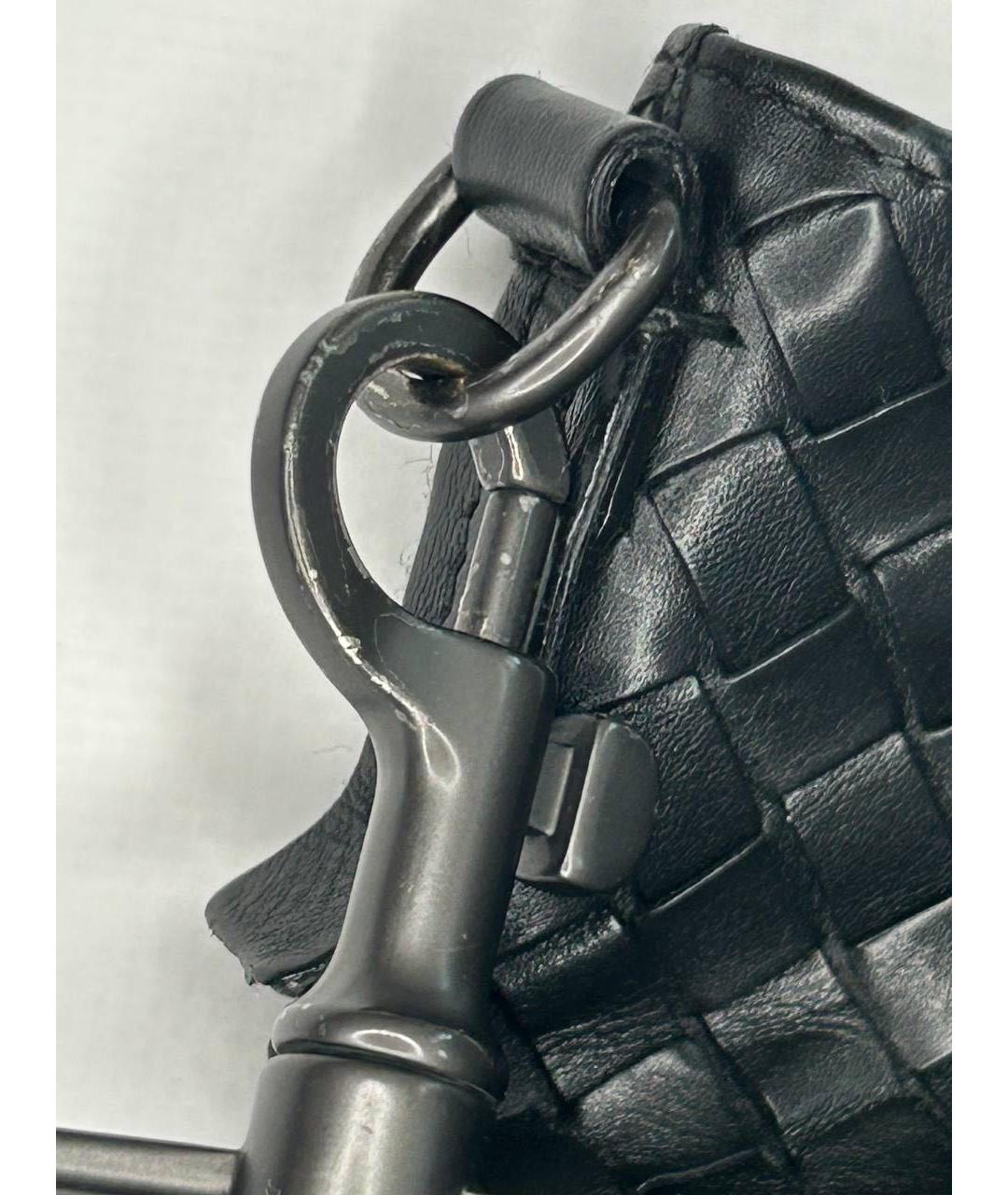 BOTTEGA VENETA Черная кожаная сумка на плечо, фото 3