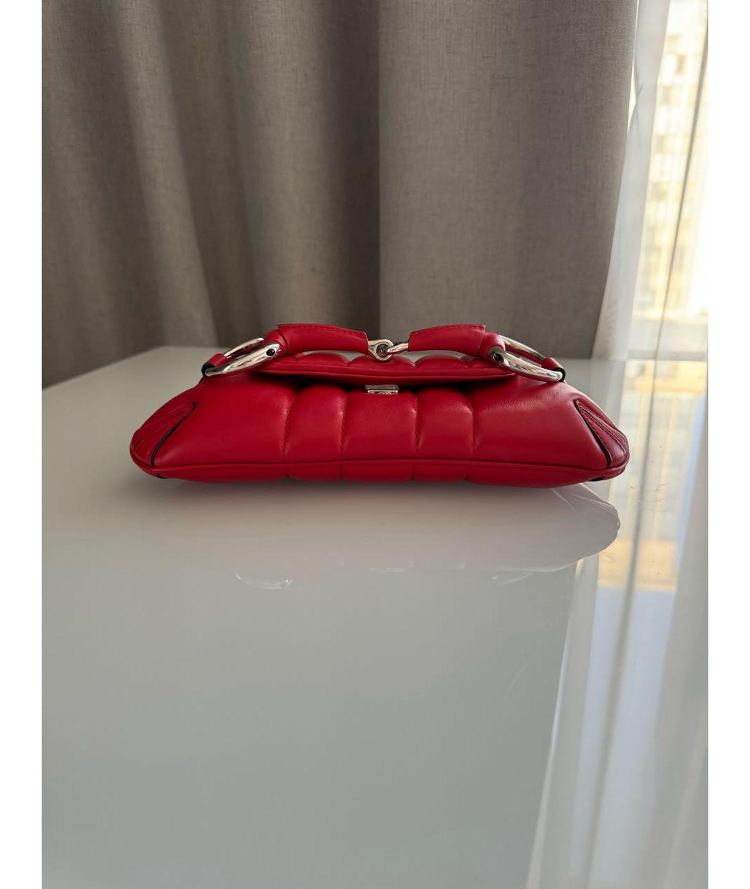 GUCCI Красная кожаная сумка с короткими ручками, фото 7