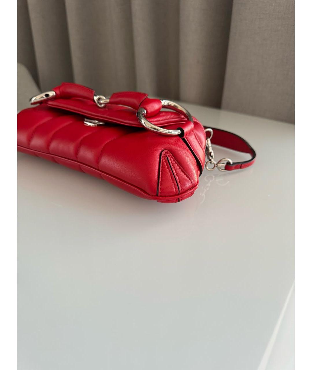 GUCCI Красная кожаная сумка с короткими ручками, фото 8