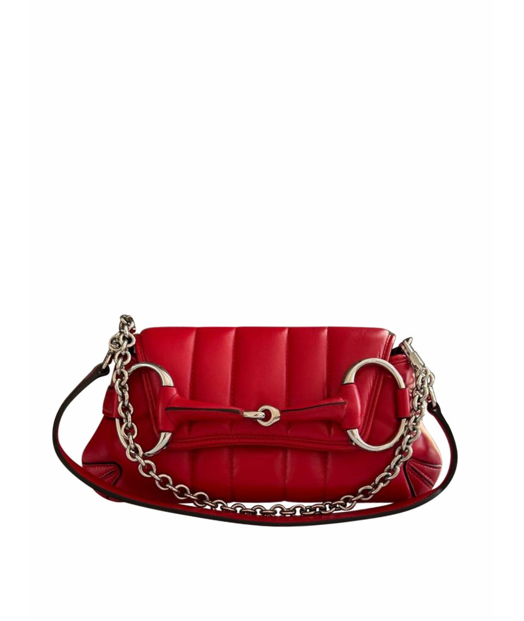GUCCI Красная кожаная сумка с короткими ручками, фото 1