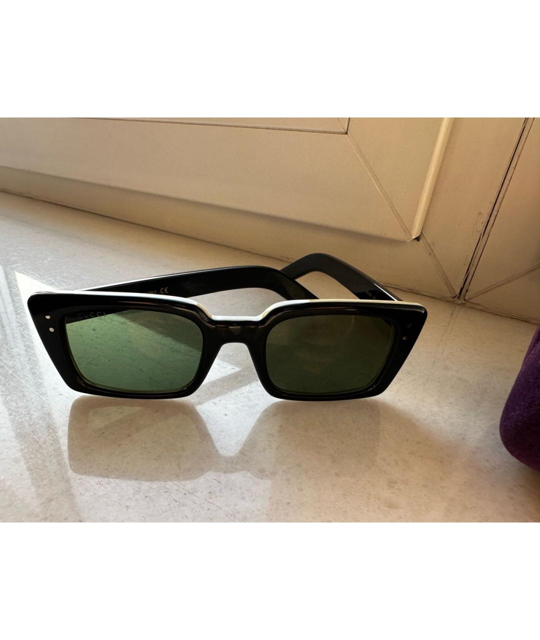 GUCCI Хаки пластиковые солнцезащитные очки, фото 2