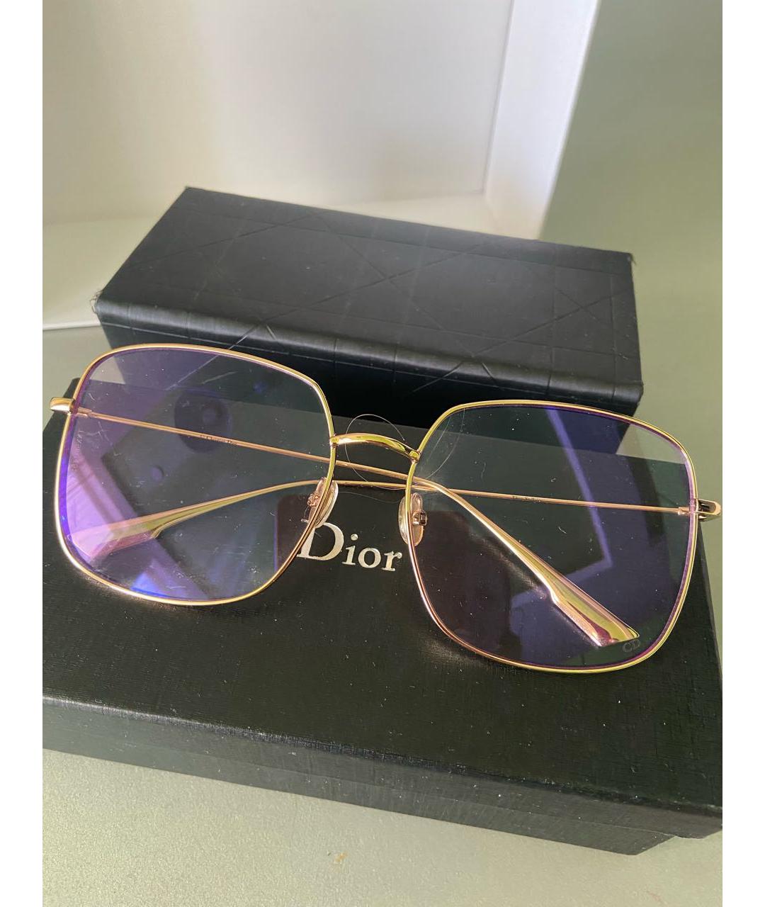 CHRISTIAN DIOR PRE-OWNED Золотые солнцезащитные очки, фото 6