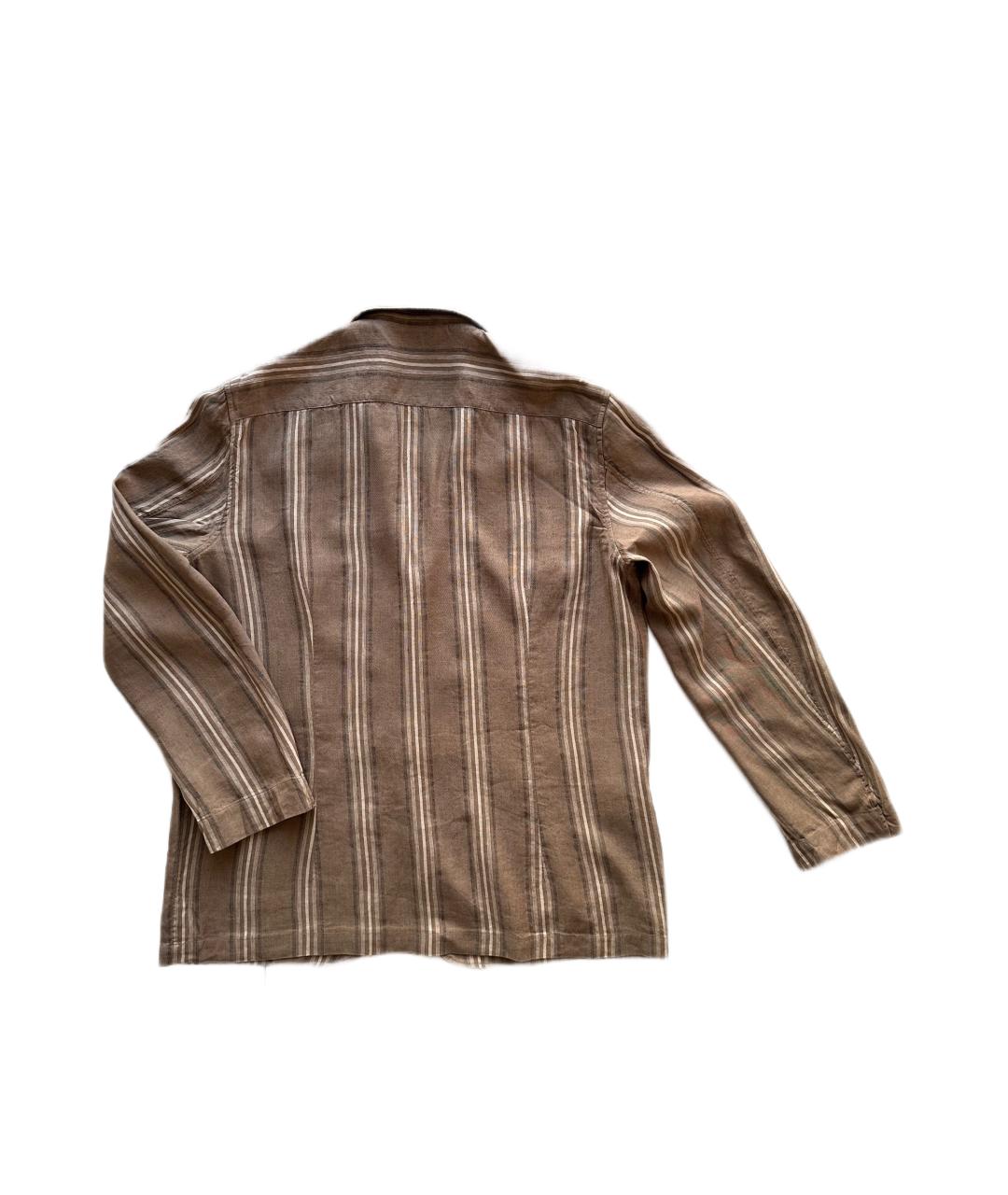 LARDINI Коричневый льняной пиджак, фото 6