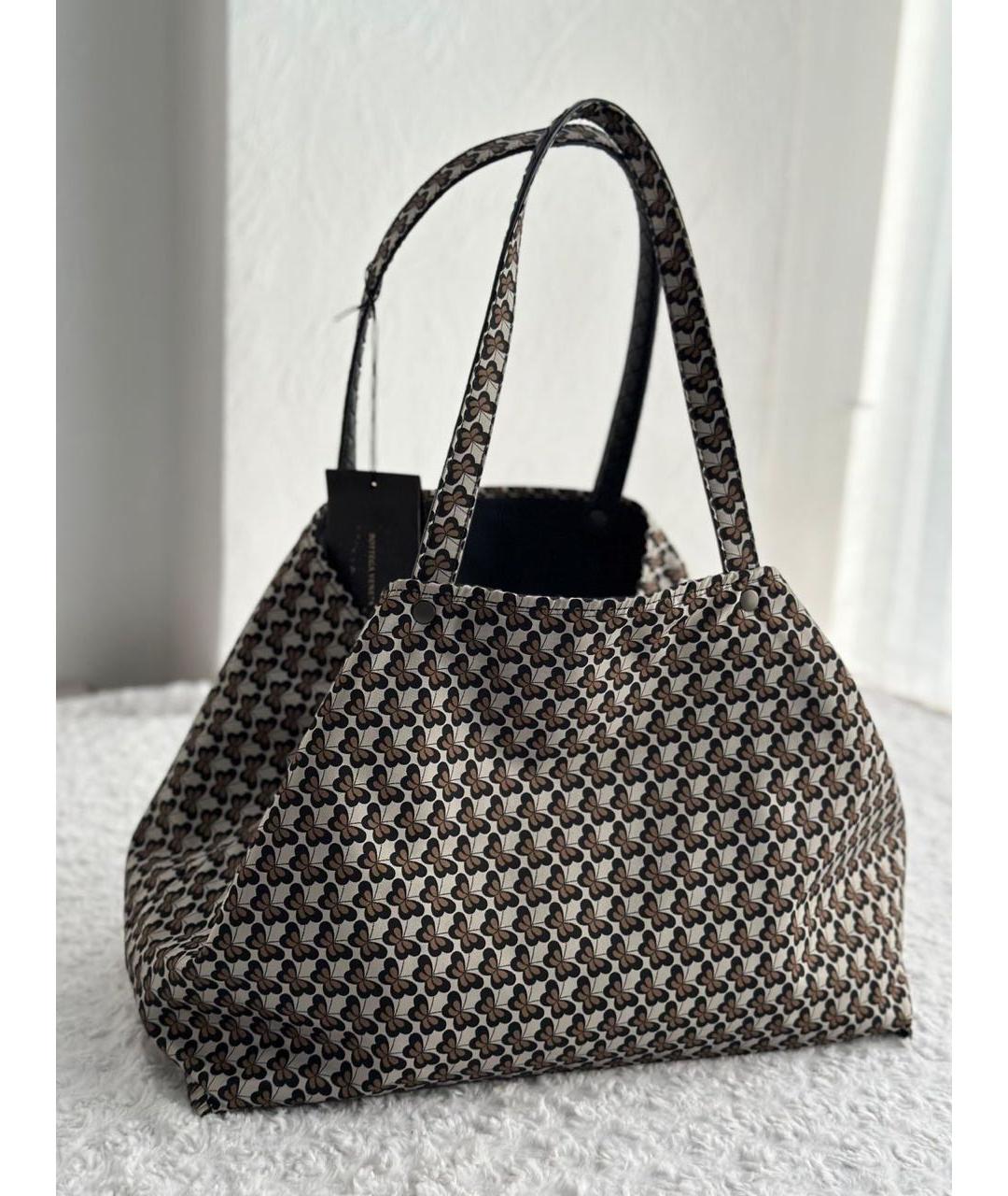 BOTTEGA VENETA Черная кожаная сумка тоут, фото 5