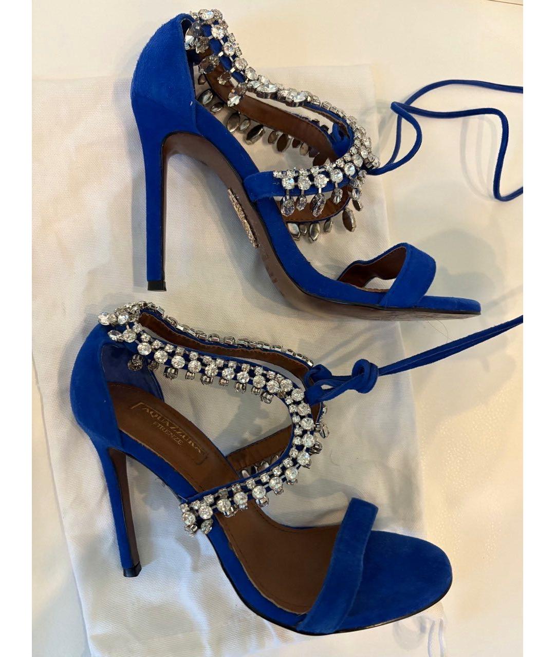 AQUAZZURA Синие замшевые босоножки, фото 4