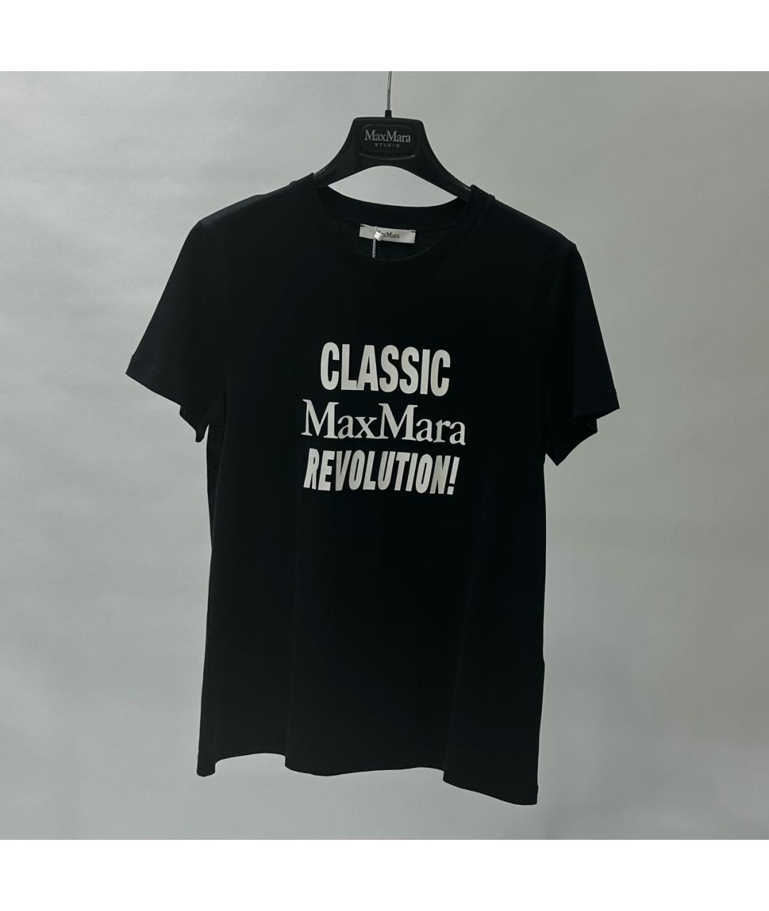 MAX MARA Черная хлопковая футболка, фото 4
