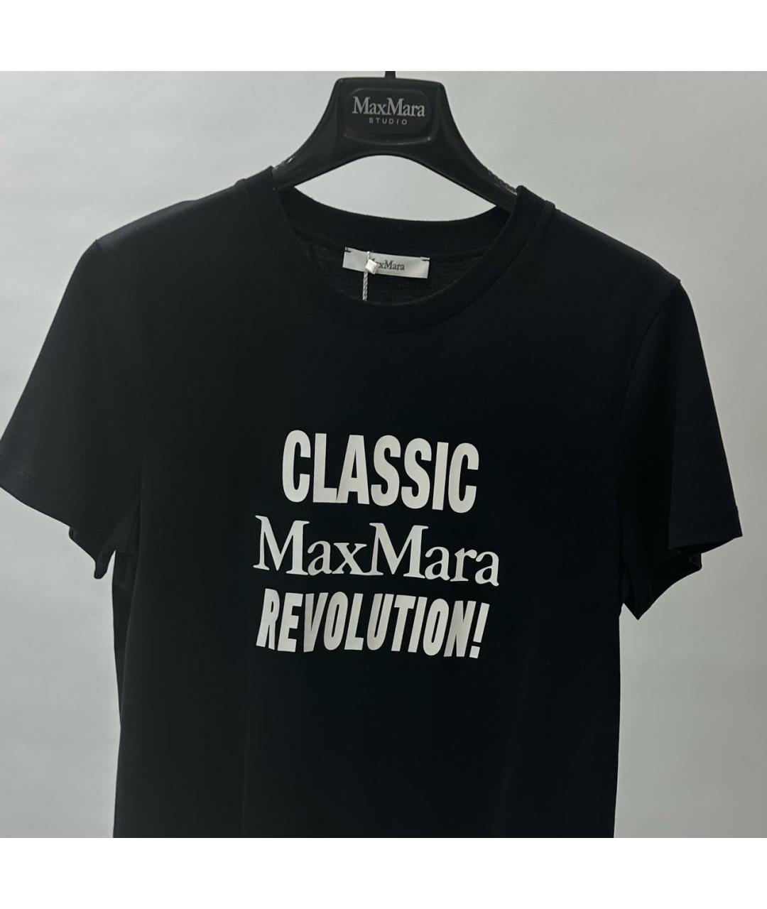 MAX MARA Черная хлопковая футболка, фото 3