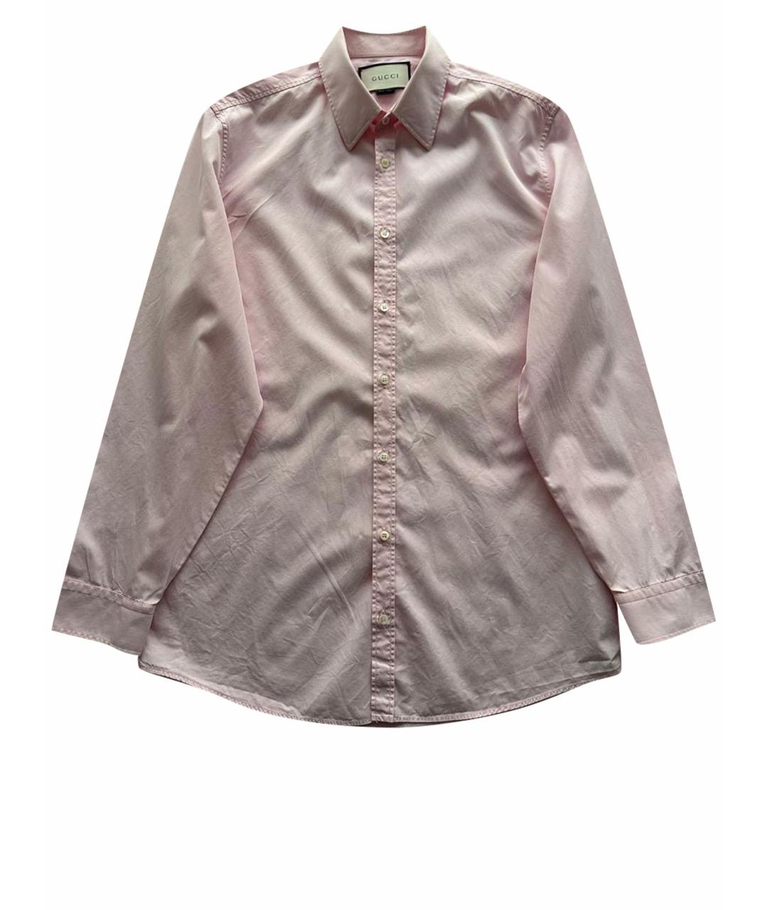 GUCCI Розовая хлопковая классическая рубашка, фото 1