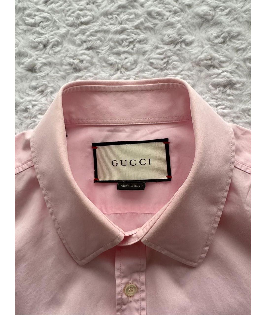 GUCCI Розовая хлопковая классическая рубашка, фото 8