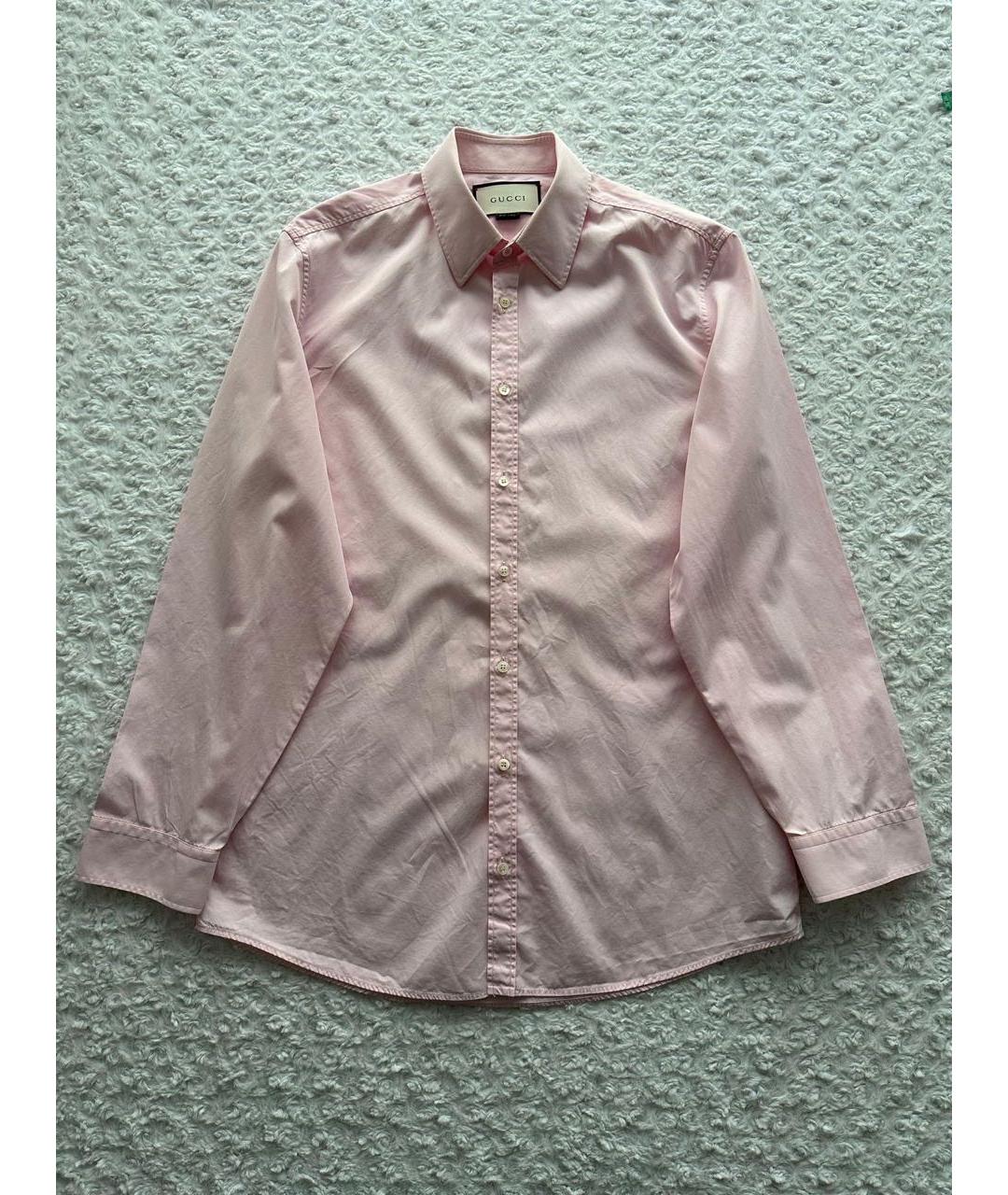 GUCCI Розовая хлопковая классическая рубашка, фото 9