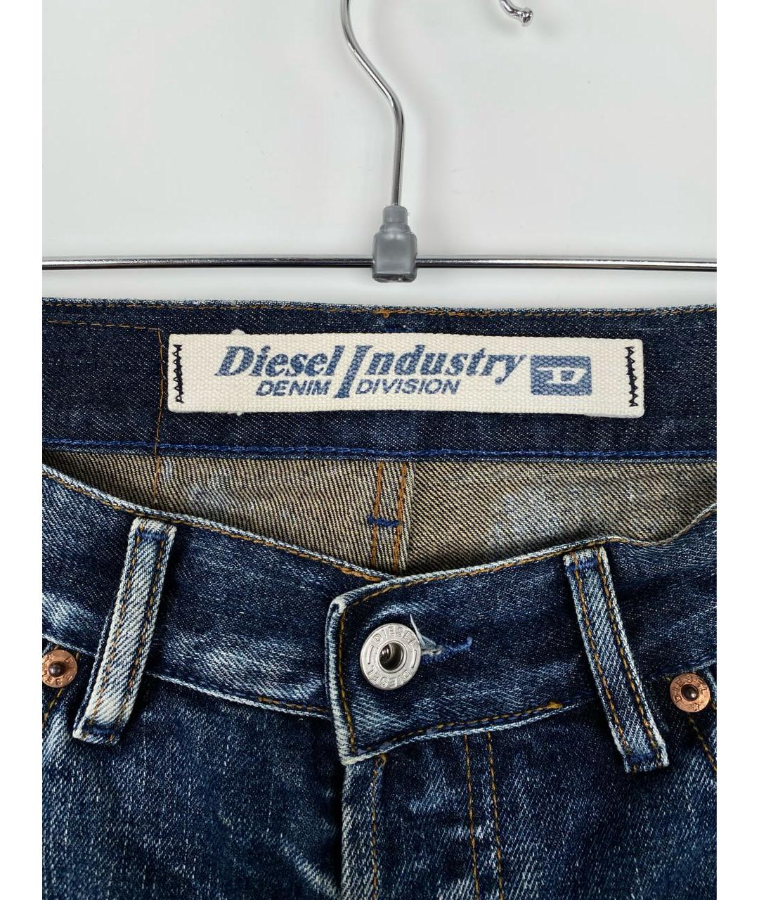 DIESEL Темно-синие хлопковые прямые джинсы, фото 5
