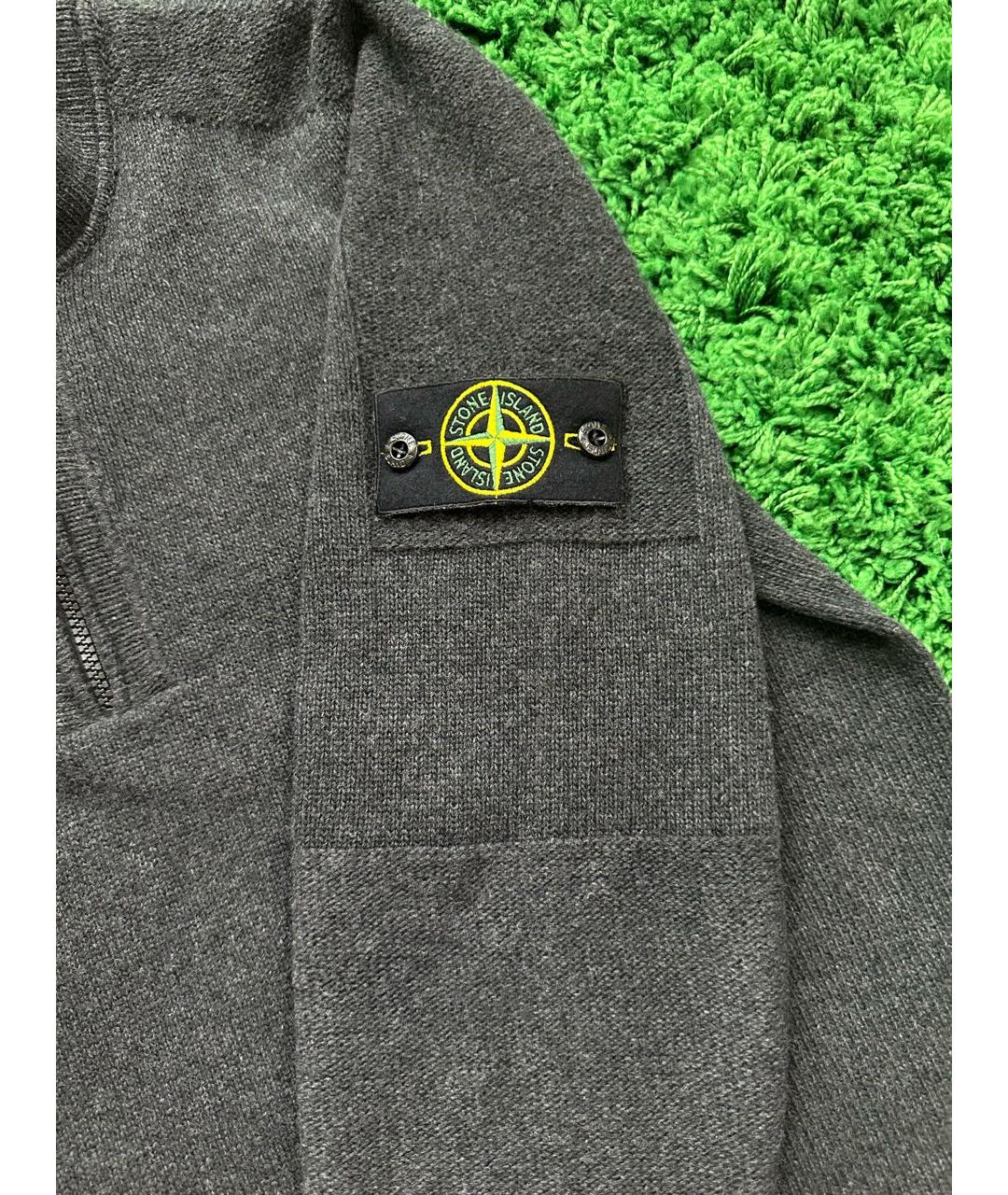 STONE ISLAND Антрацитовый шерстяной джемпер / свитер, фото 6