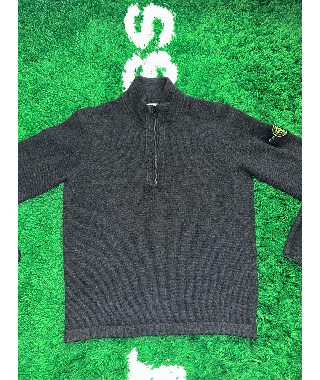 STONE ISLAND Антрацитовый шерстяной джемпер / свитер, фото 2