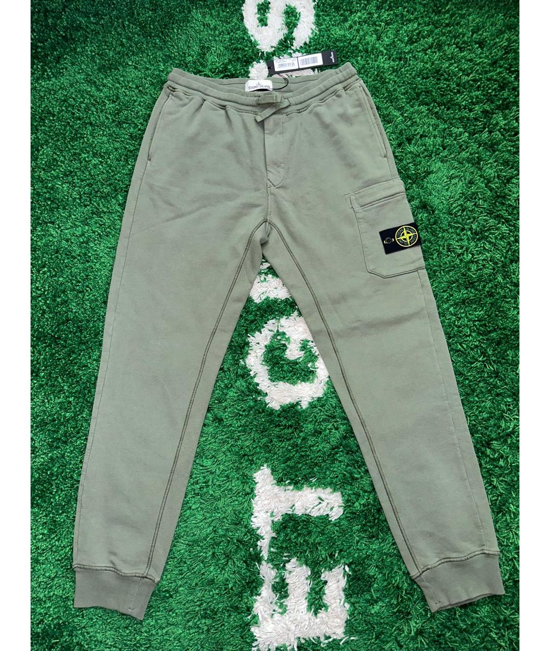 STONE ISLAND Хаки хлопковые повседневные брюки, фото 7