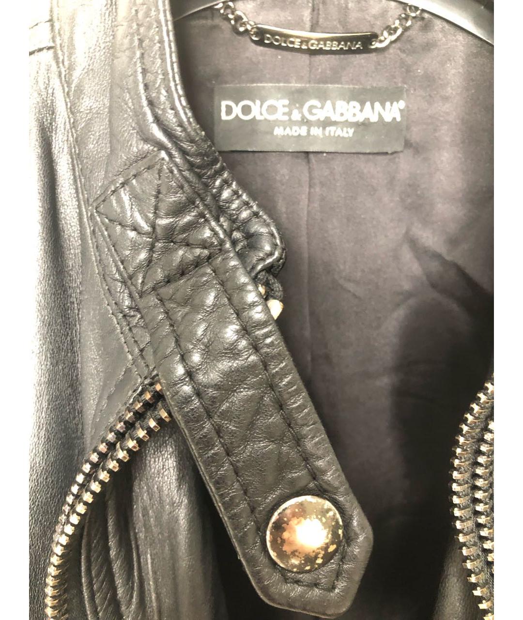 DOLCE&GABBANA Черная кожаная куртка, фото 5