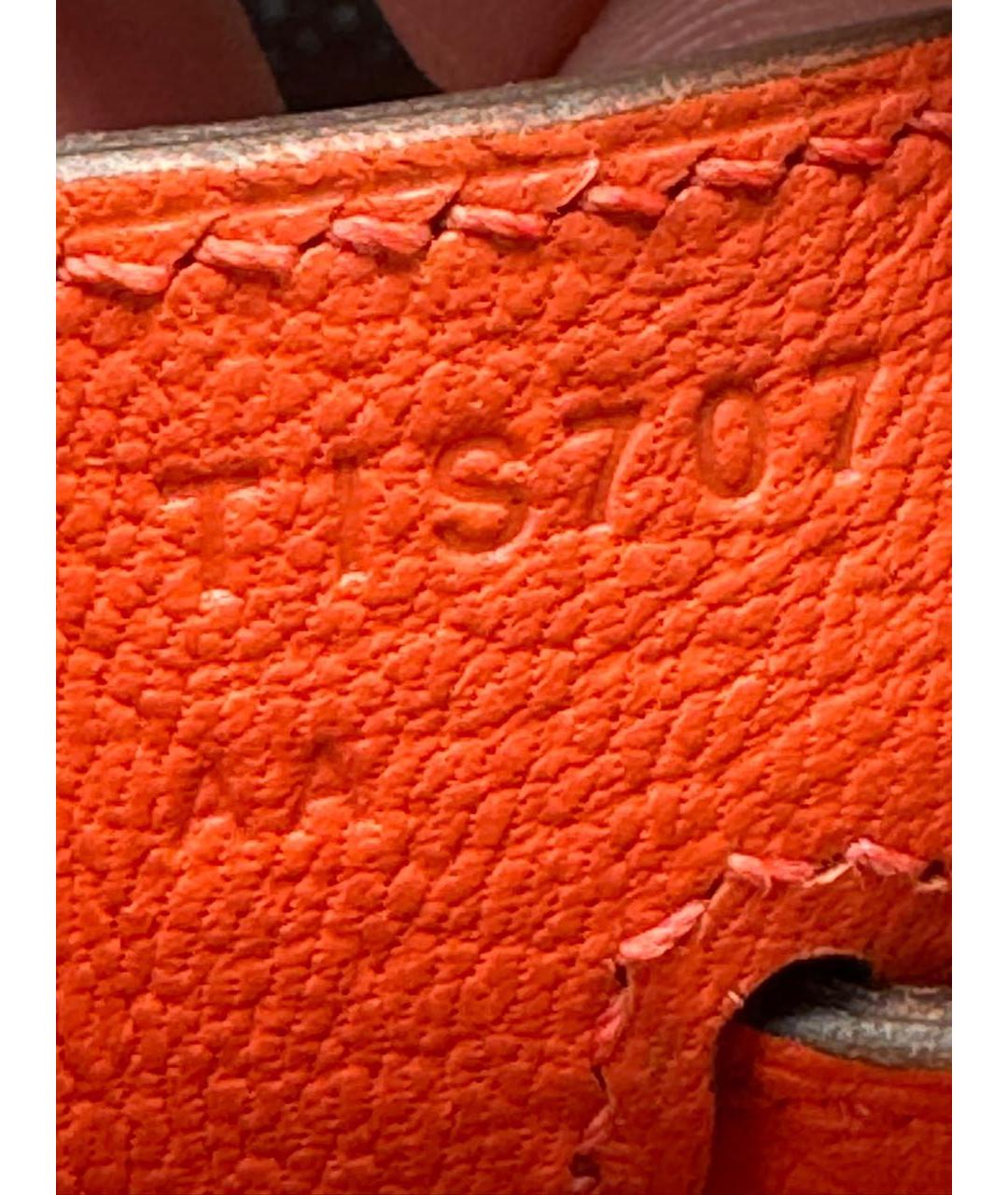 HERMES PRE-OWNED Оранжевая кожаная сумка с короткими ручками, фото 7
