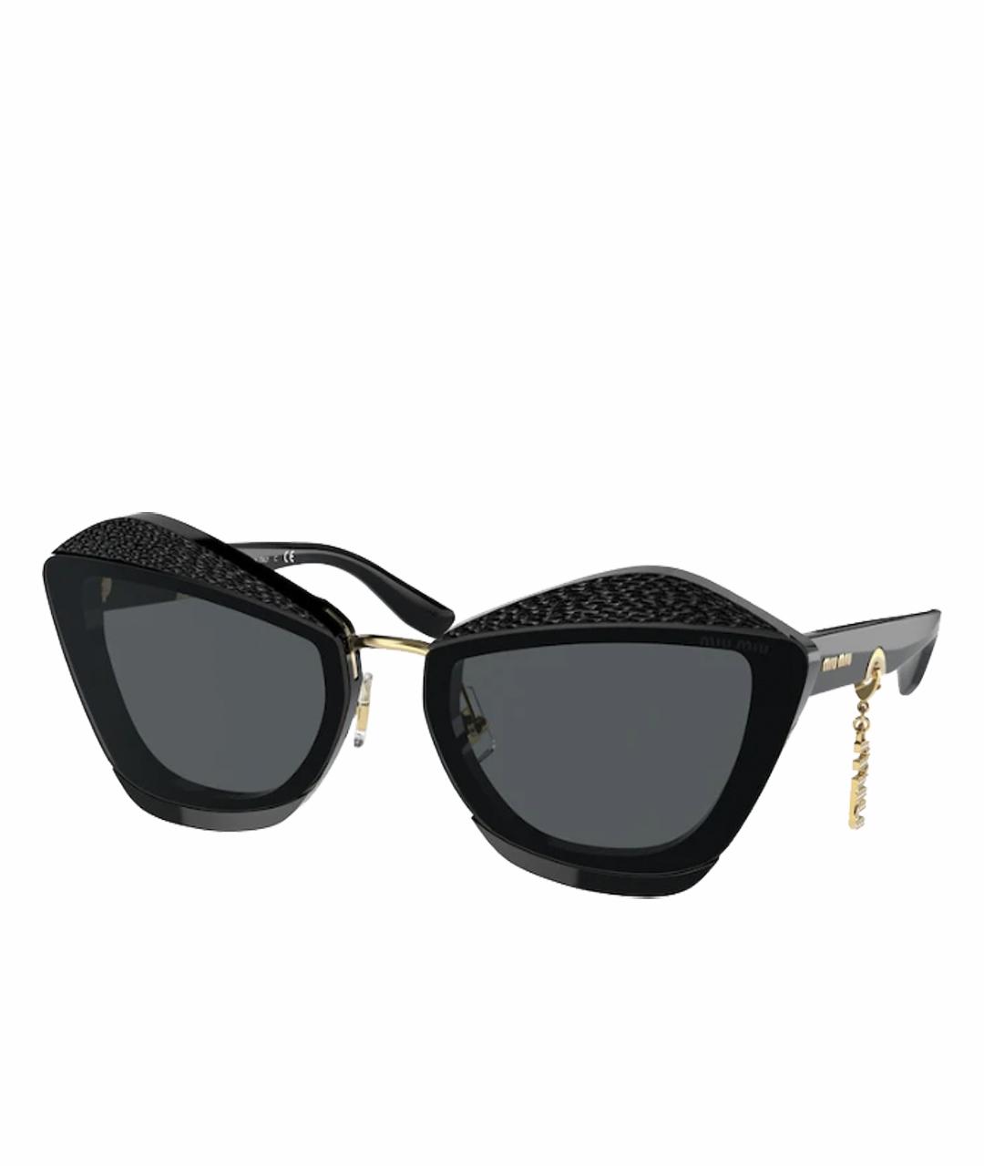 MIU MIU Черные пластиковые солнцезащитные очки, фото 1