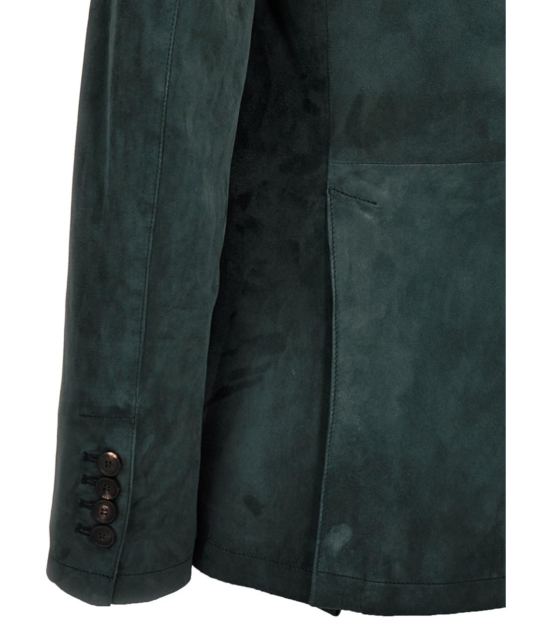 TAGLIATORE Зеленый кожаный пиджак, фото 4