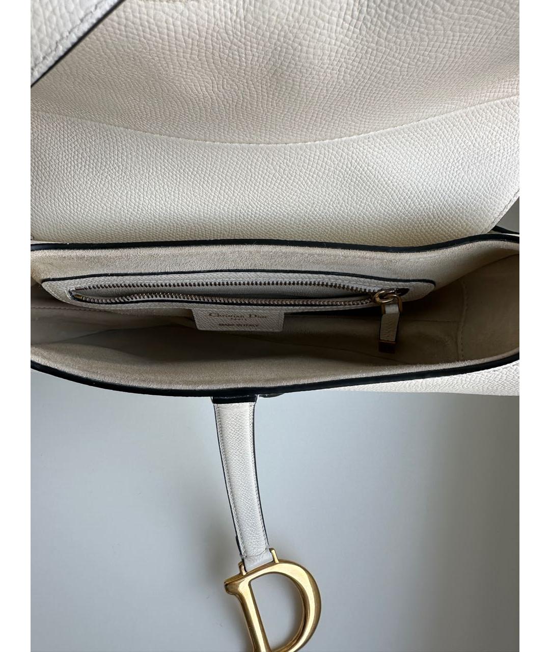 CHRISTIAN DIOR PRE-OWNED Белая кожаная сумка с короткими ручками, фото 8