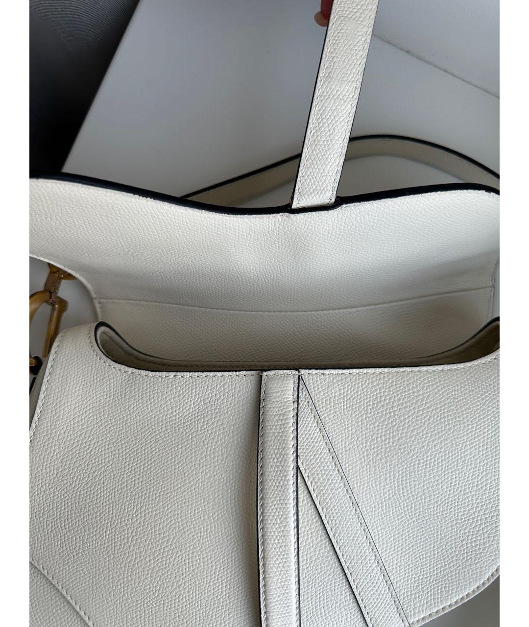 CHRISTIAN DIOR PRE-OWNED Белая кожаная сумка с короткими ручками, фото 7