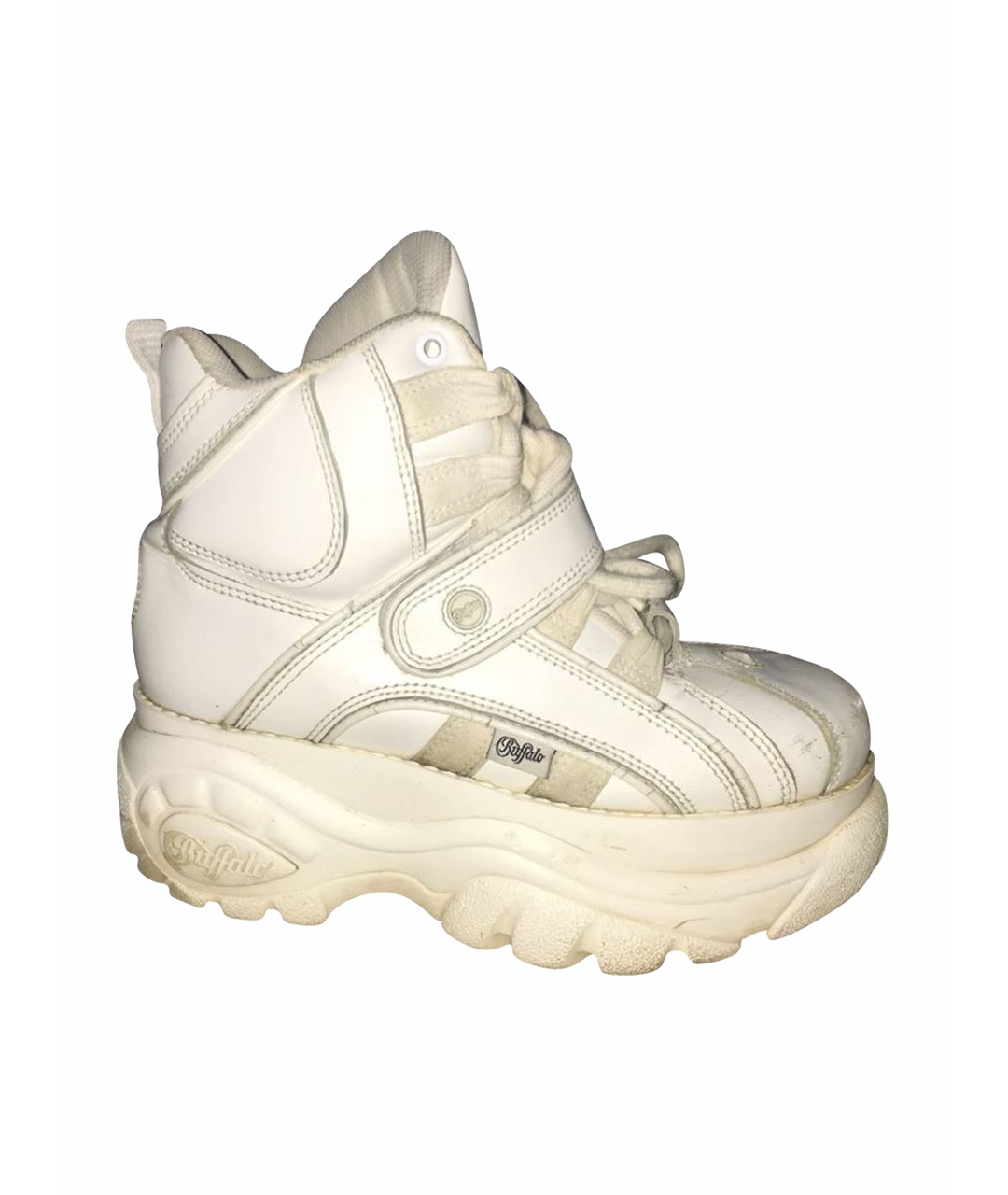 BUFFALO Белые кожаные кроссовки, фото 1