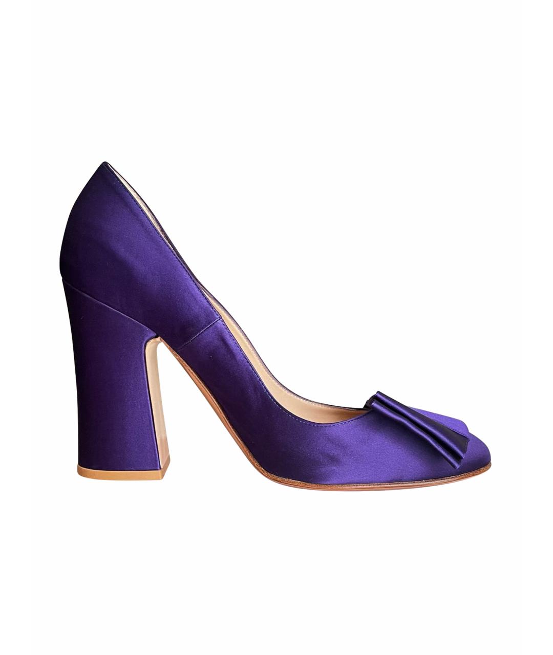 GIANVITO ROSSI Фиолетовые текстильные туфли, фото 1