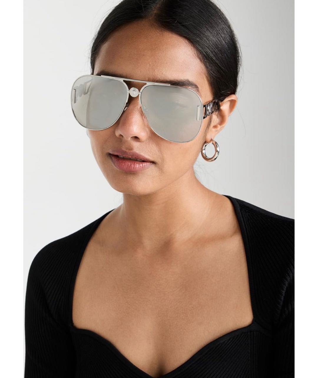 VERSACE Серые металлические солнцезащитные очки, фото 3