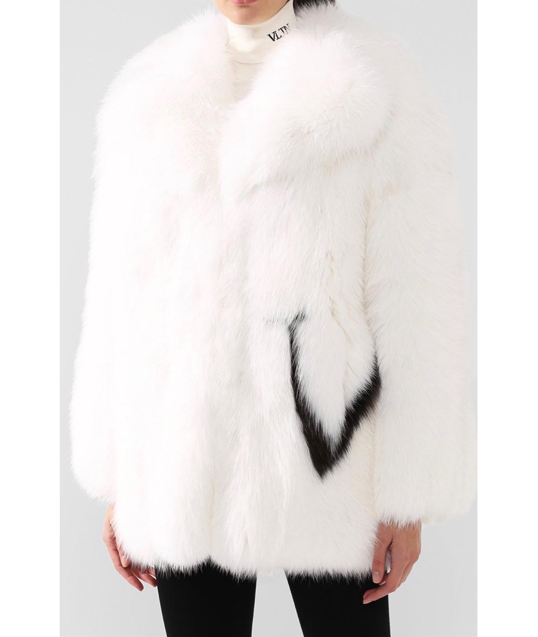 VALENTINO Белая меховая шуба, фото 4