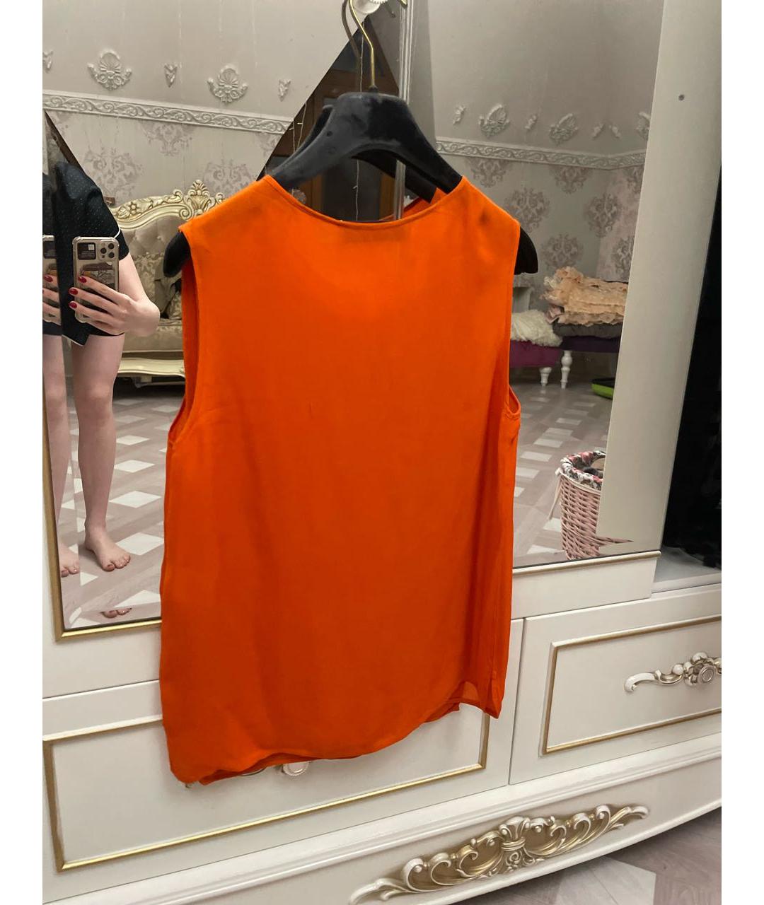 STELLA MCCARTNEY Оранжевая шелковая блузы, фото 2