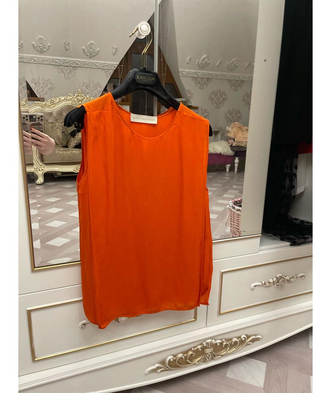 STELLA MCCARTNEY Оранжевая шелковая блузы, фото 5