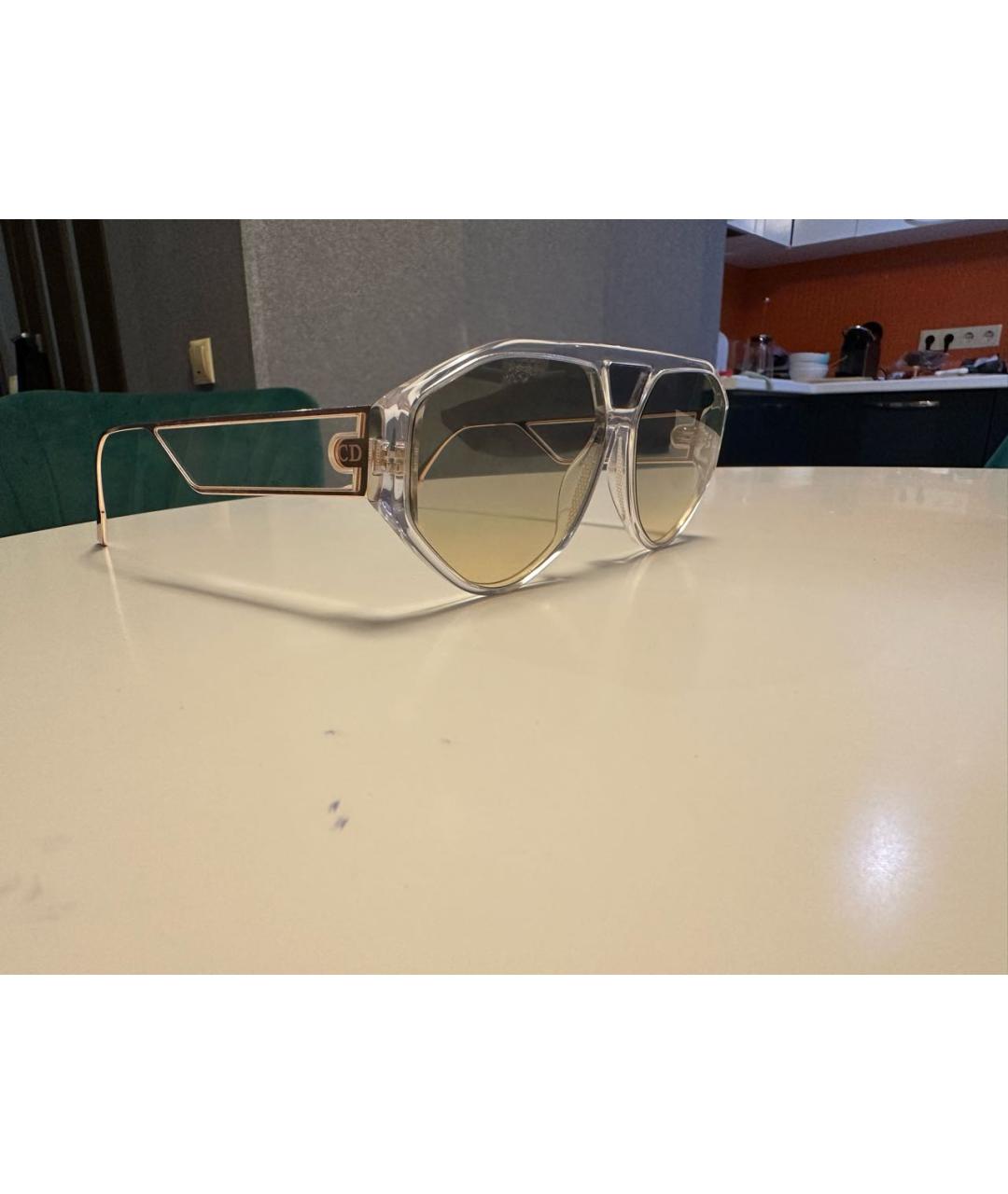 DIOR HOMME Бежевые пластиковые солнцезащитные очки, фото 3