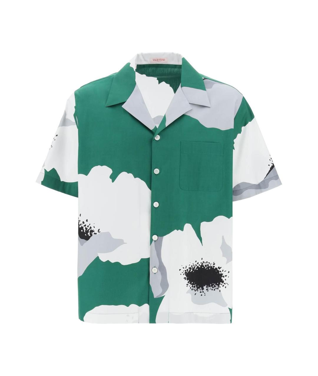 VALENTINO Зеленая хлопковая кэжуал рубашка, фото 1