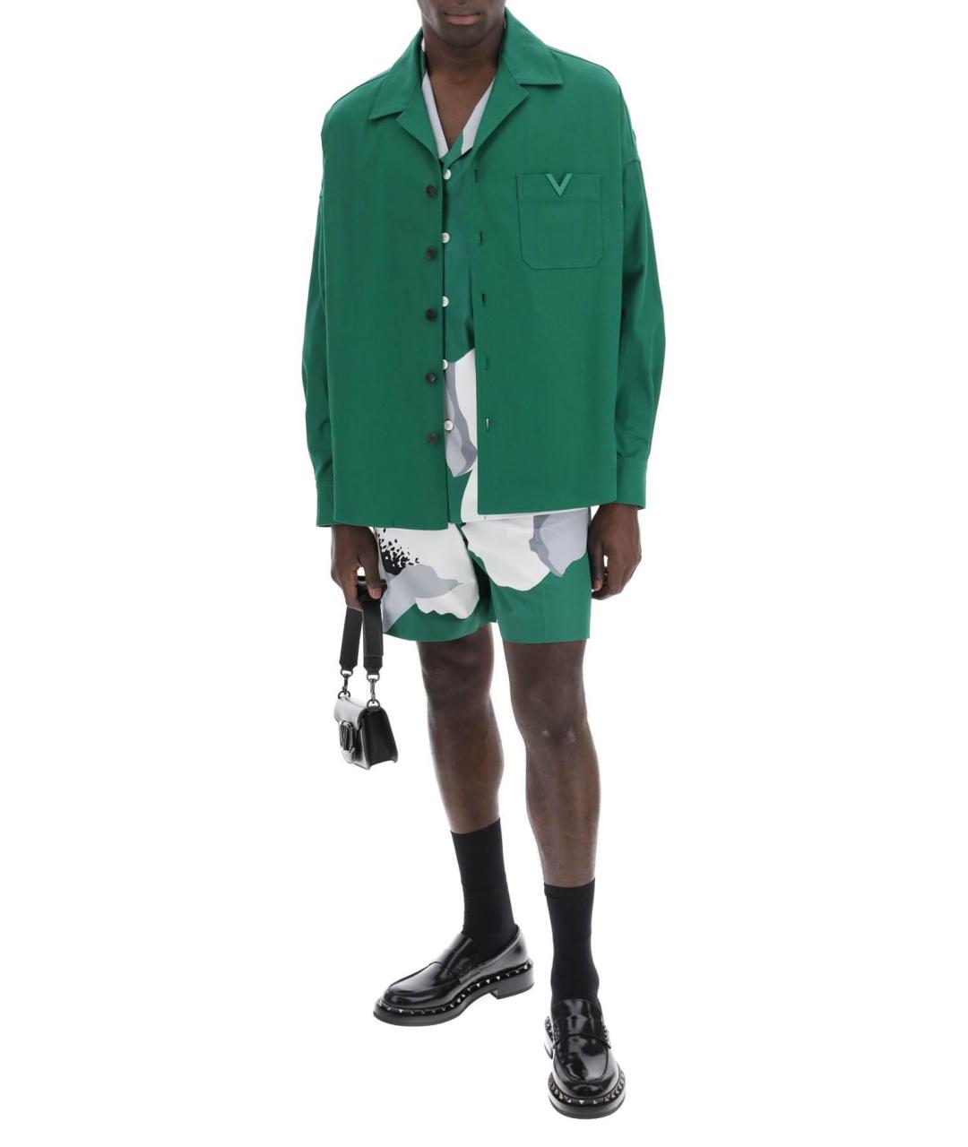 VALENTINO Зеленая хлопковая кэжуал рубашка, фото 3